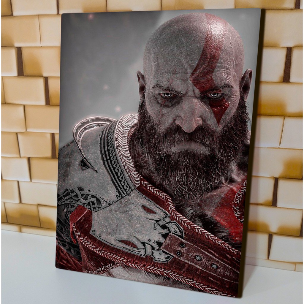 Quadro Decorativo Kratos God Of War Game Impress O Laser Mdf Grosso