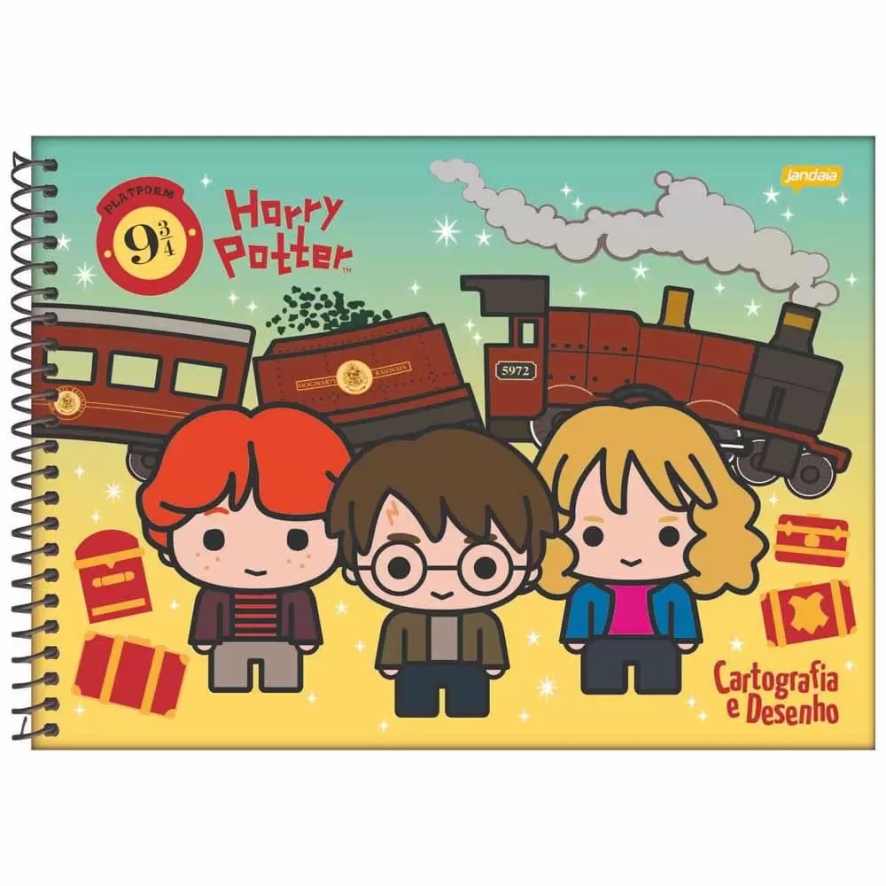 Caderno De Cartografia E Desenho JANDAIA Harry Potter C 96 Folhas