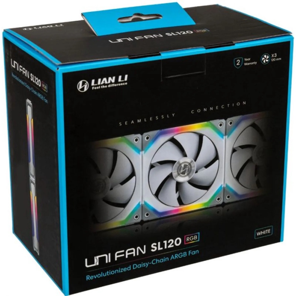 Cooler Para Gabinete Lian Li UNIFAN SL120 RGB 120mm Pack 03 Unid