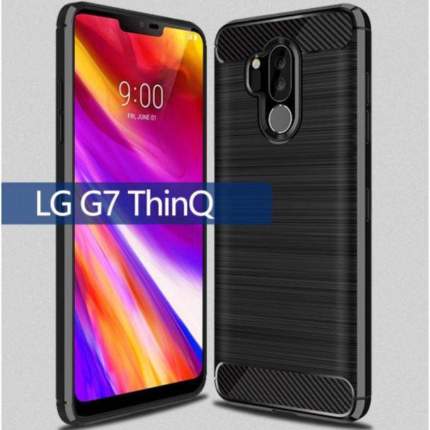 Novo Caso De Fibra Carbono Para LG G7 Thinq Capa Traseira Casos De