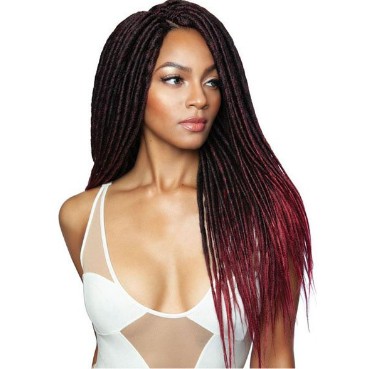 Cabelo sintético do tipo Faux Locs 50CM laço em crochet braids