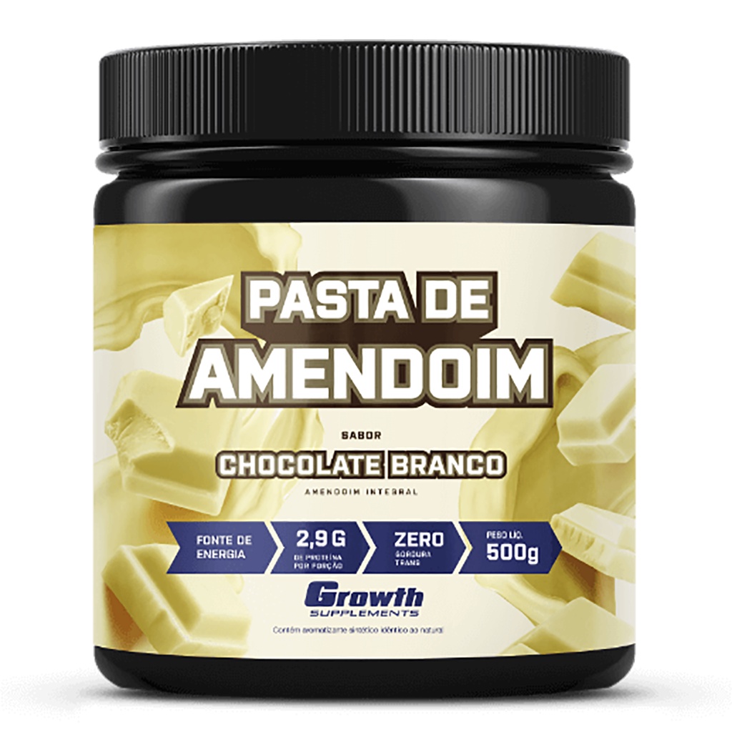 Pasta De Amendoim Sabor Chocolate Branco Gr Growth Shopee Brasil