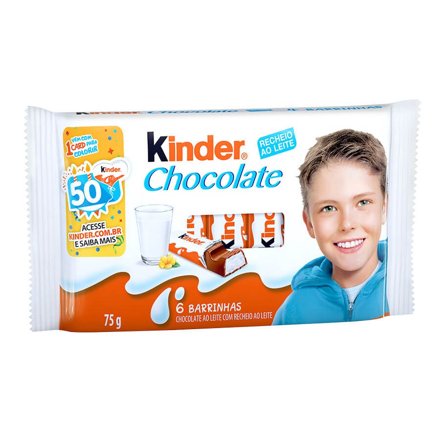 Chocolate Kinder Recheio De Leite 6 Barrinhas 75g Shopee Brasil