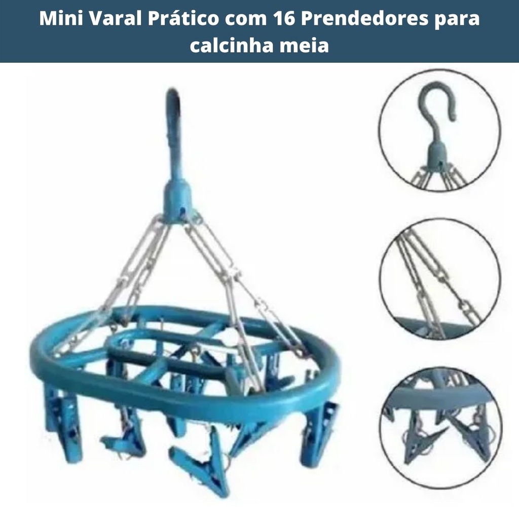 Mini Varal Pr Tico Oval Prendedores Para Roupas Intimas Calcinha