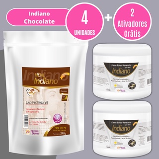 Henê Em Pó Indiano Chocolate Divina Dama 240gr KIT C 4UN 2 Cremes