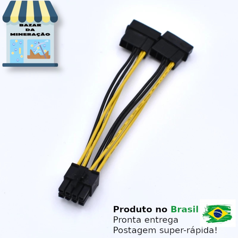 Cabo Adaptador 2x Molex Para 1x CPU 8 Pinos Shopee Brasil