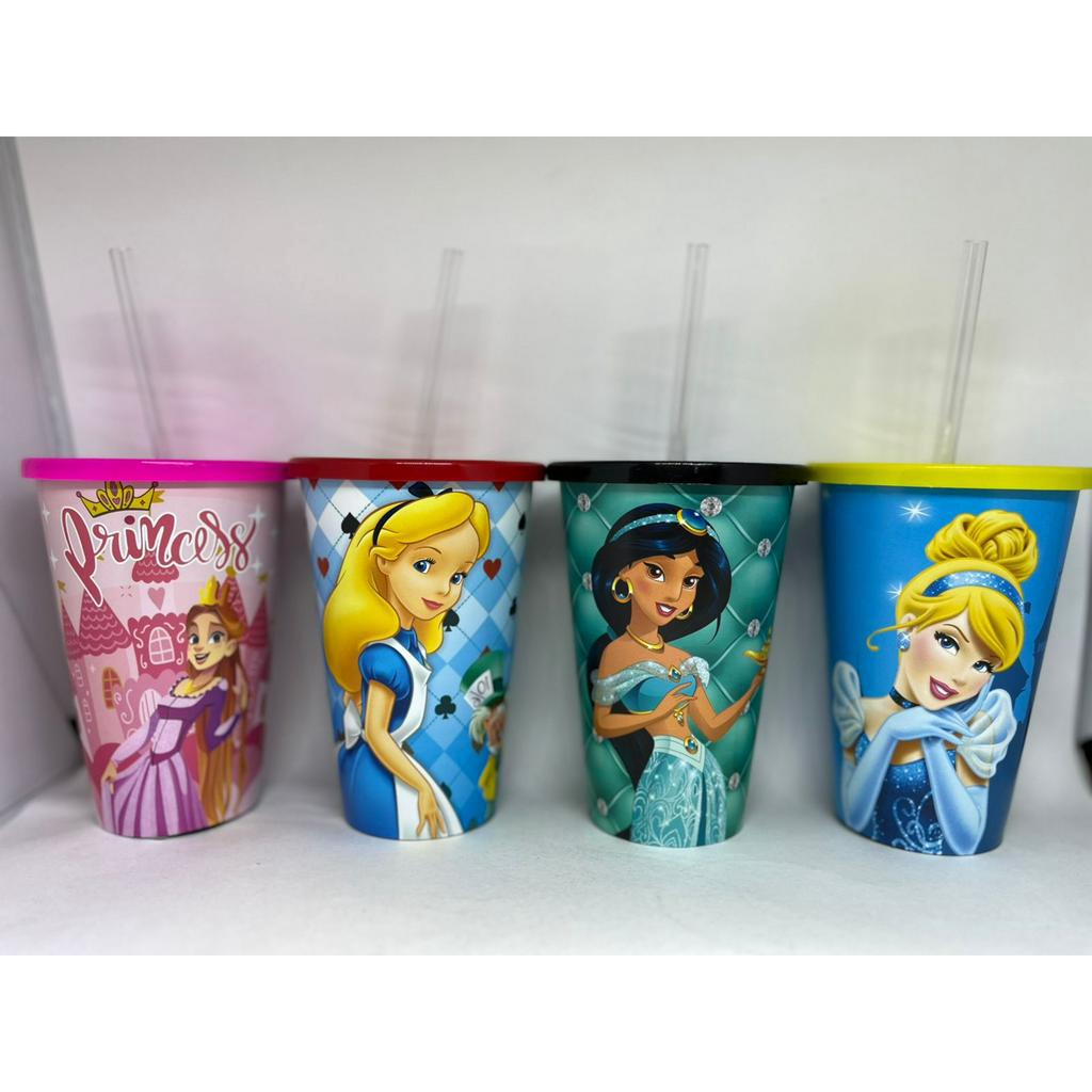 Kit Copo Decorado Princesas Ml Canudo Promo O Plastshop