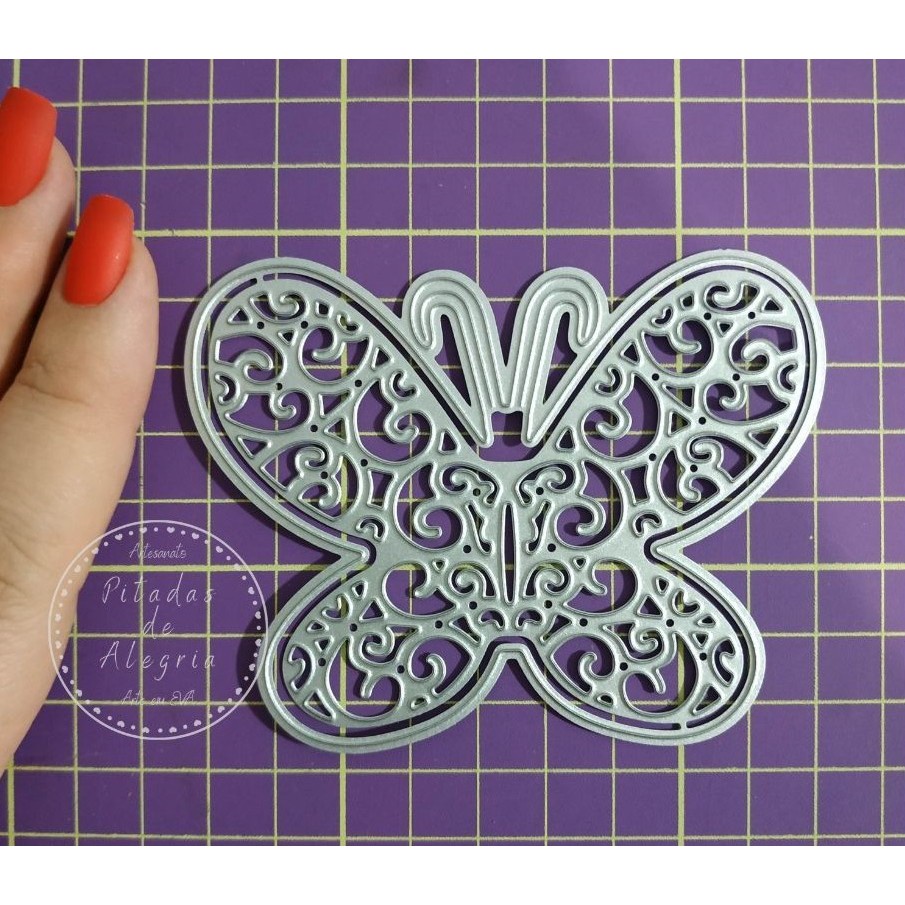 Faquinha Eva Matriz Corte Metal Scrapbook Ffau Borboleta Vazada