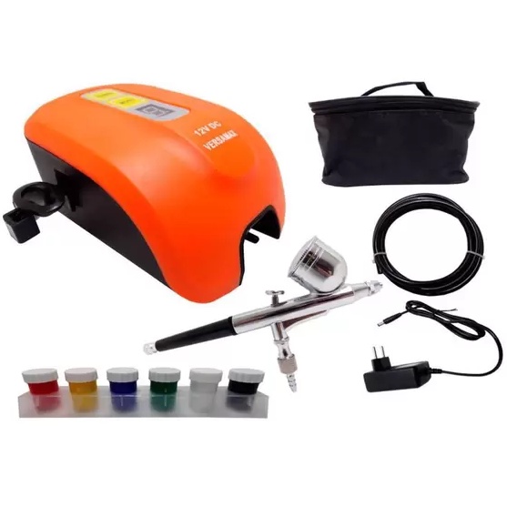 Pistola Caneta Aerografica Compressor Bivolt Versa Shopee Brasil