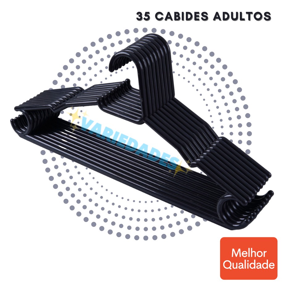 Cabides Para Roupas Adultos Refor Ados Preto Kit Unidades Shopee