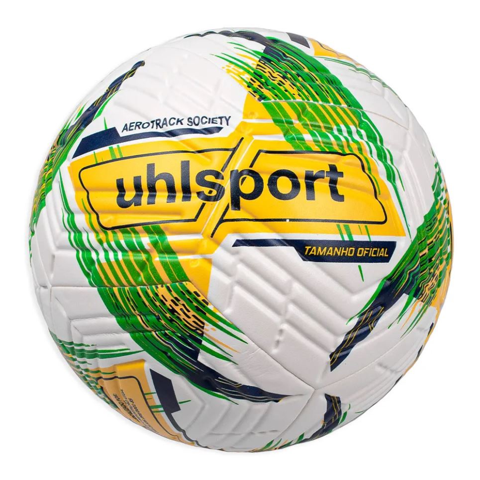 Bola De Futebol Society Uhlsport Aerotrack Brasil Verde Amarelo