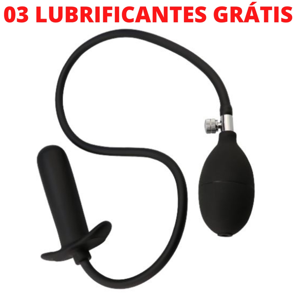 Plug Anal Inflável Em Silicone Preto Shopee Brasil