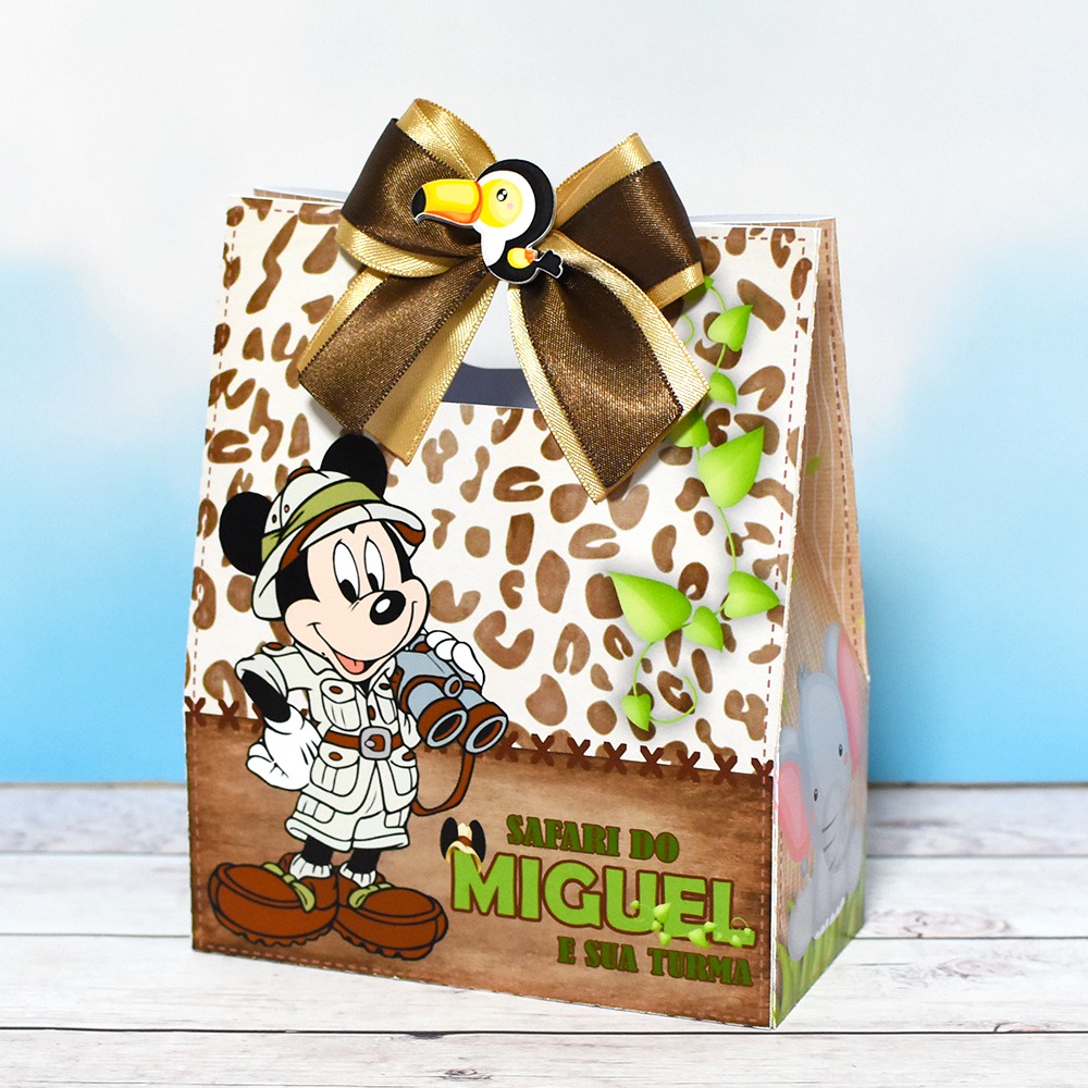 Sacolinha Personalizada Mickey Safari Shopee Brasil