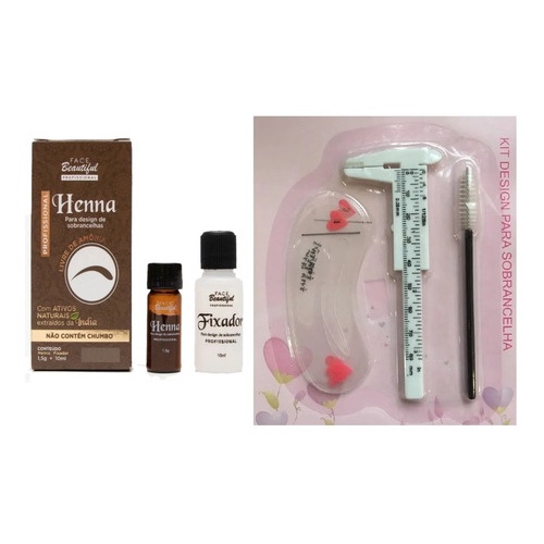 Kit Henna Sombrancelha Escovinha Paquimetro Moldes Shopee Brasil