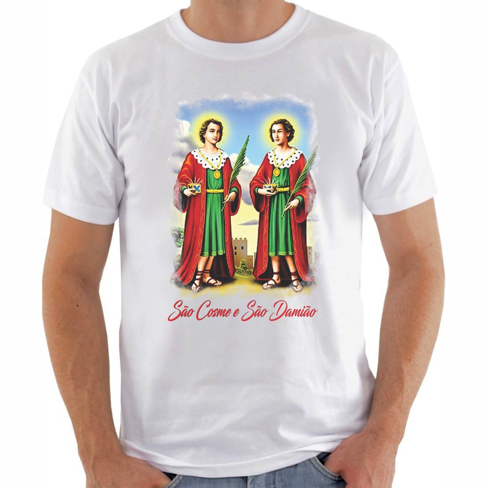 Camiseta S O Cosme E S O Dami O Igreja Cat Lica Shopee Brasil