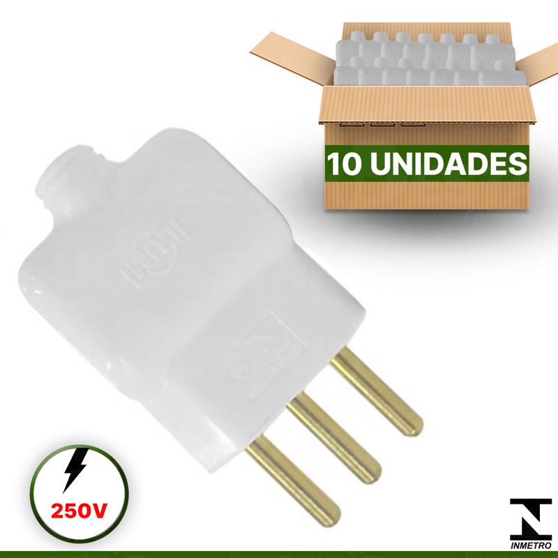 Kit 10 Unidades Plug Prensa Cabo 2p T 20 Amperes 3 Pinos Shopee