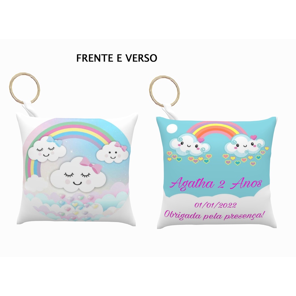 Kit 50 Almochaveiros Tema Nuvem Chuva De Amor Personalizado Frente