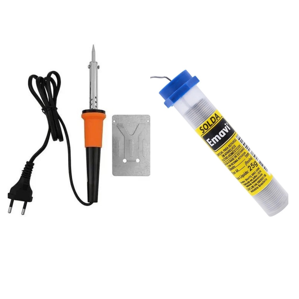 Kit Ferro De Solda Soldador 60W Suporte Estanho Profissional