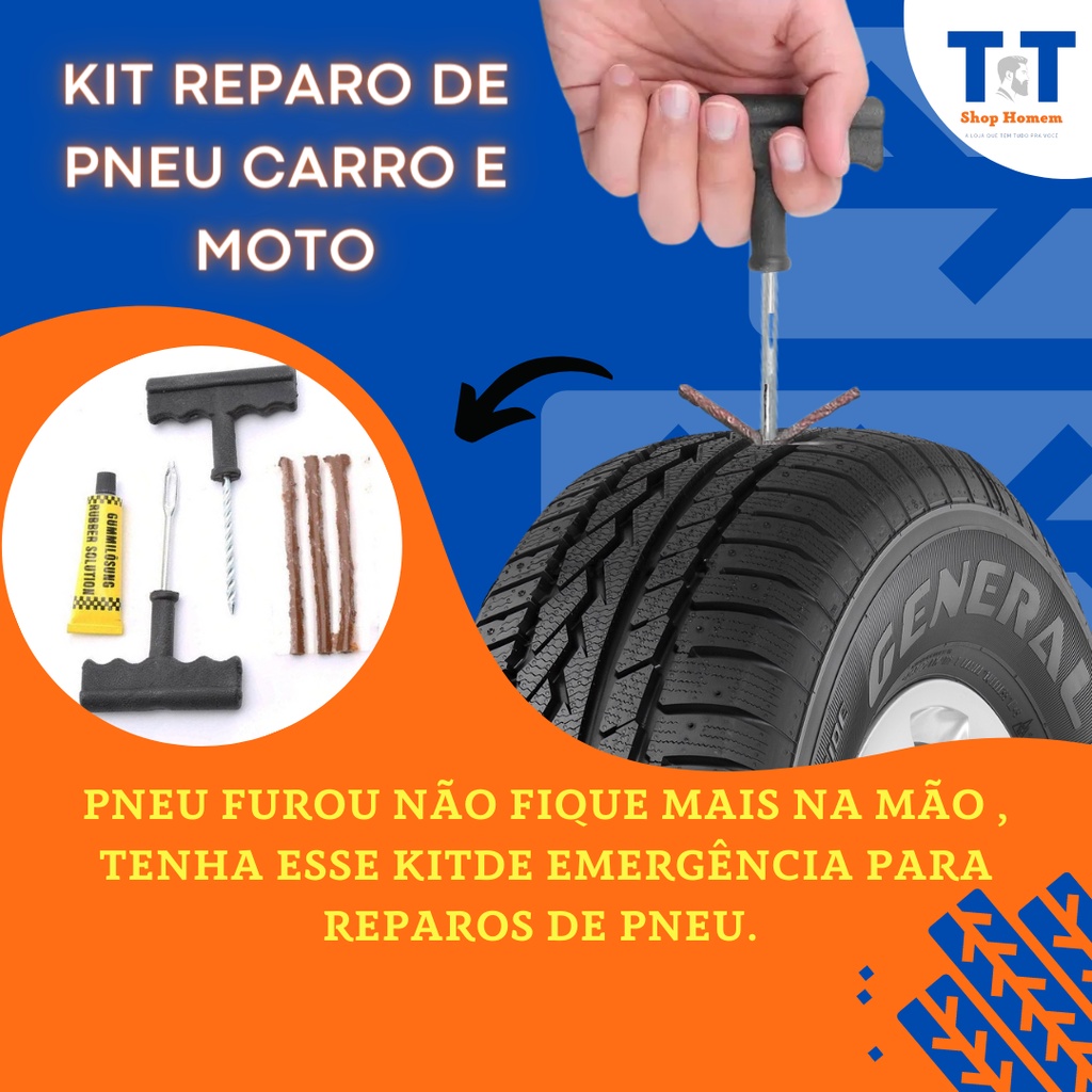 Kit Remendo Reparo Pneu Sem C Mara Macarr O Furo Carro Moto Shopee Brasil