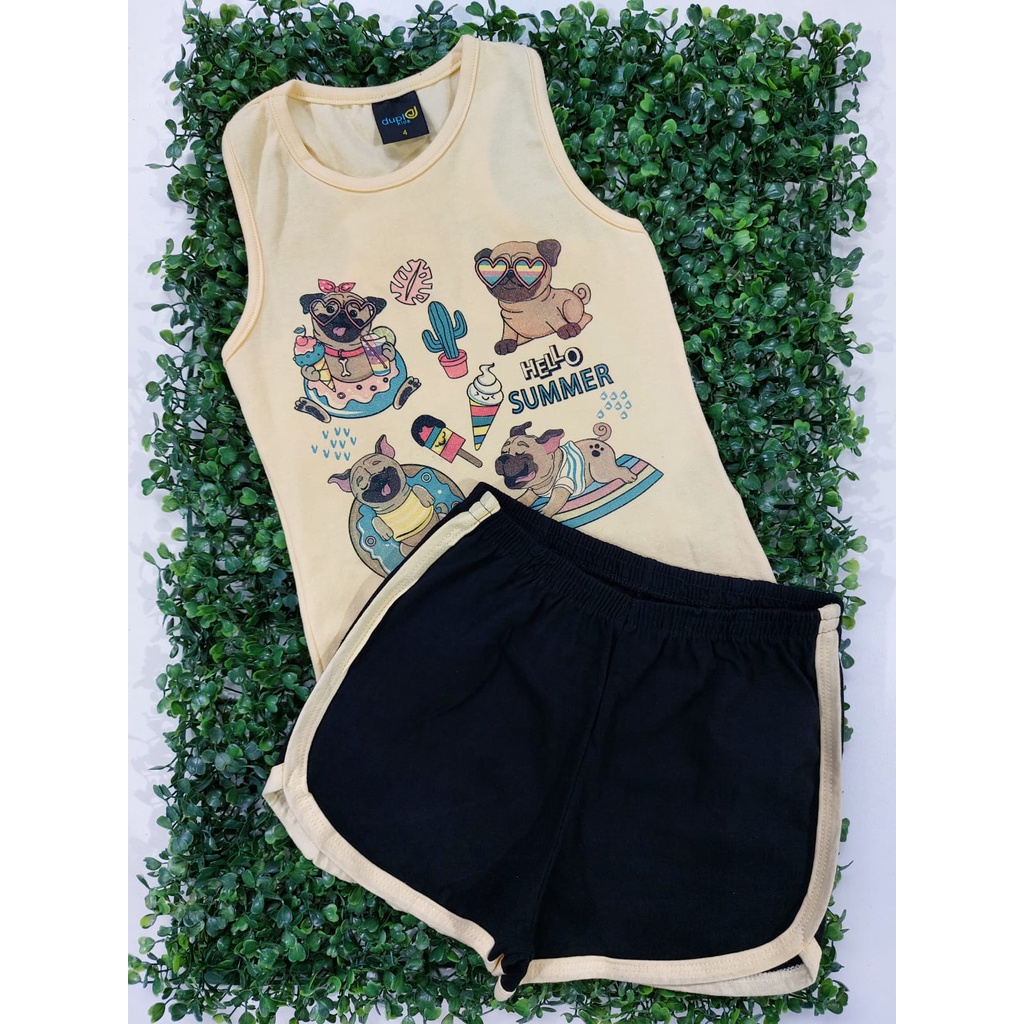 Lote 10 Peças Menina Sortido Infantil de Verão 5 Blusas 5 Shorts 5