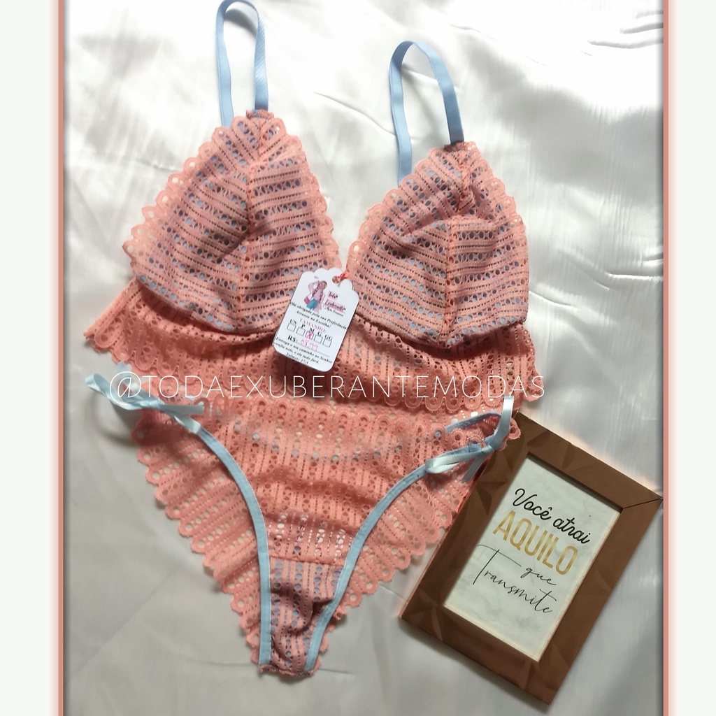 Conjunto De Lingerie Em Renda Shopee Brasil