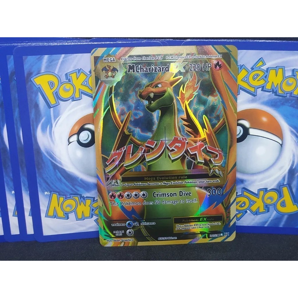 Cartas Sem Repetir Pokemon Ex Gx Full Art Mega Charizard Shopee