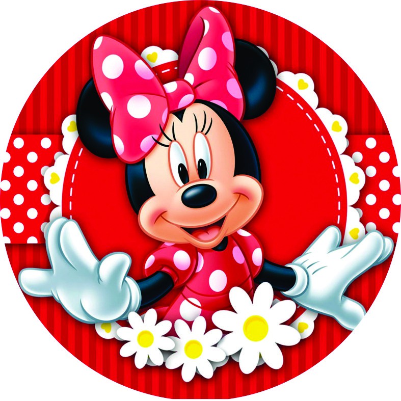 Painel Em Lona Fosca Redondo Festa Minnie Vermelha Shopee Brasil