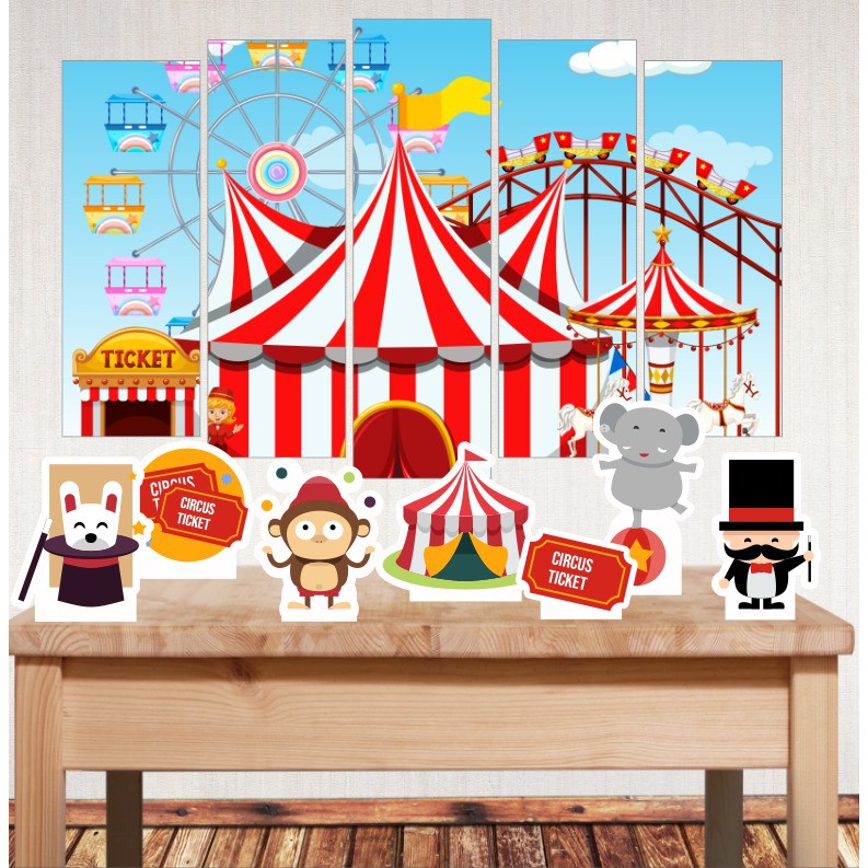 Kit Festa Infantil Circo Quadrinhos Mdf Totens Mesa Shopee