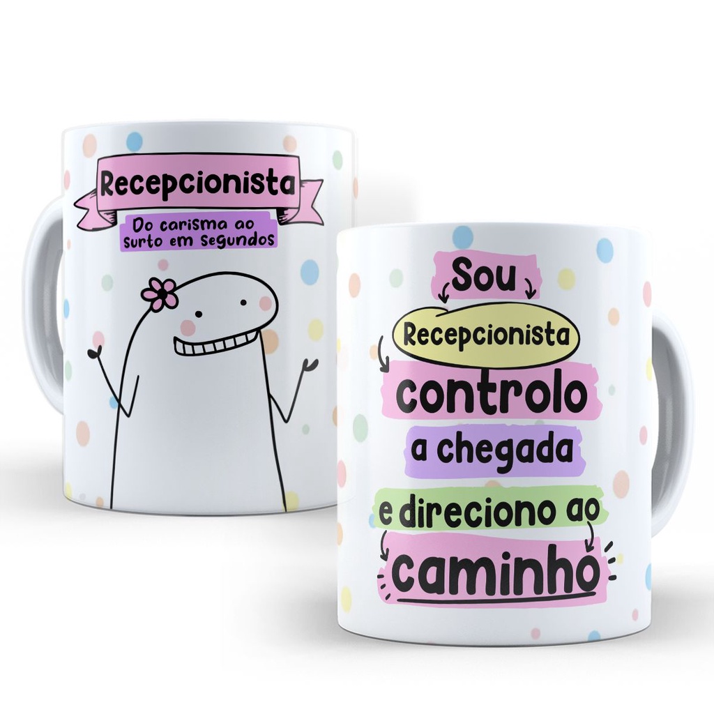 Caneca Flork Profissões 3 Meme Bolo Bento Personalizada de Porcelana