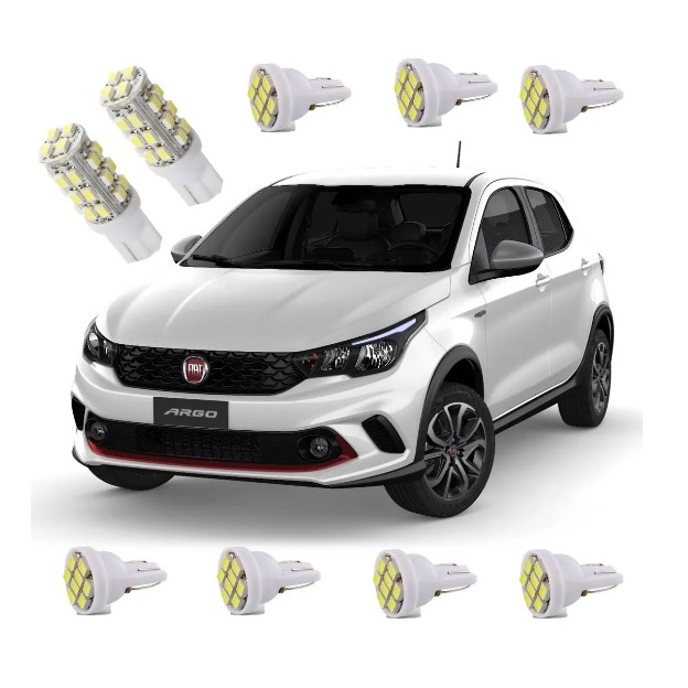 Kit De Lampada Led Fiat Argo Super Branca T Carro Automotivo Shopee