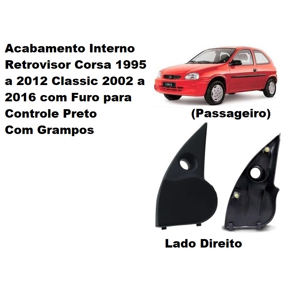 Acabamento Moldura Retrovisor Interno Corsa Wind Super Classic 2 4