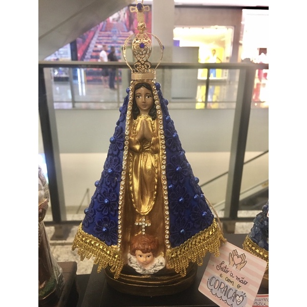 Nossa Senhora Aparecida Renda E Coroa Folheada A Ouro Shopee Brasil