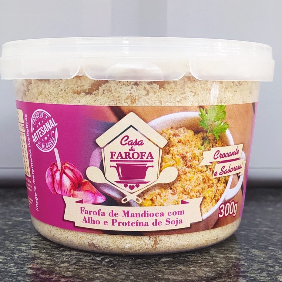 Farofa Mandioca E Proteina Da Soja Sabor Alho G Shopee Brasil