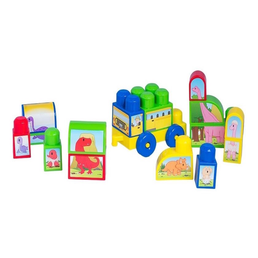 Blocos Montar Infantil Cotiblock Parque Dos Dinos Cotiplás Shopee Brasil