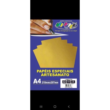 Papel Lamicote Ouro A G Folhas Offpaper Shopee Brasil