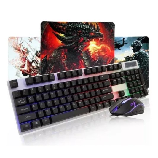 Kit Teclado Mouse Gamer Dpi Semi Mec Nico Rgb Led Dk Shopee