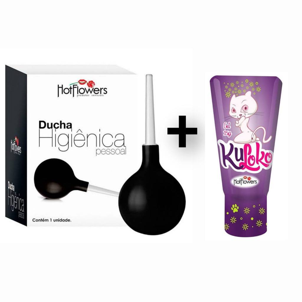 Kit de Sex Shop Ducha Chuca Ginecológica Lubrificantes Intimo