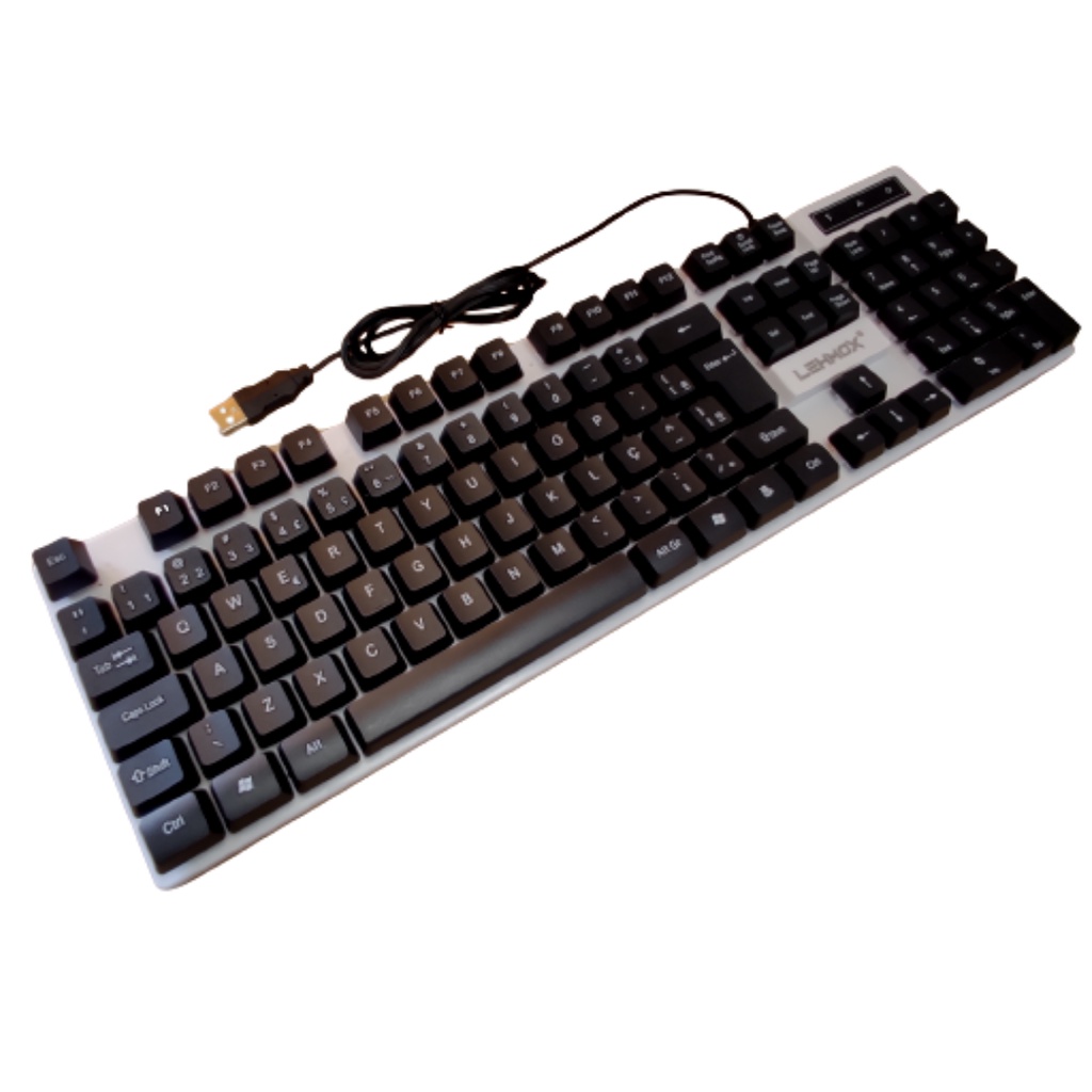 TECLADO GAMER LED RGB GLOW HYPER GT LEY 84 LEHMOX BRANCO PRETO Shopee