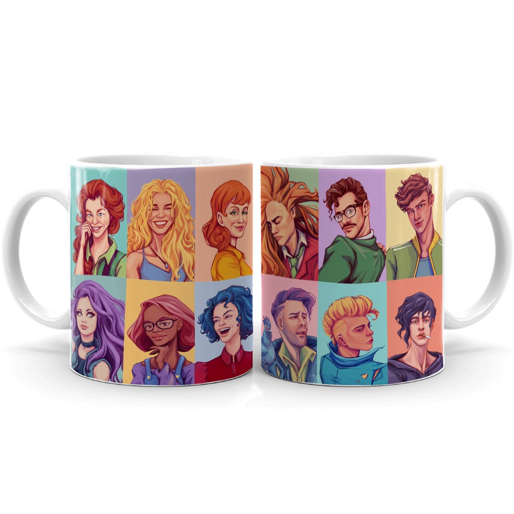 Caneca Stardew Valley Villagers Jogo Gamer Rpg Sam Clint Caroline Leah