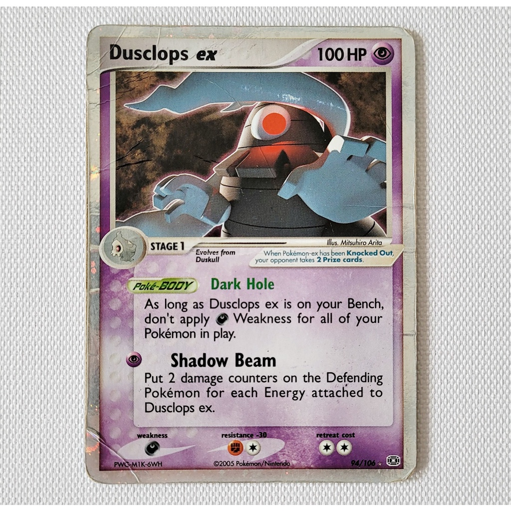 Carta Antiga Pokemon Dusclops Ex 94 106 Ultra Rare Ex Emerald Original