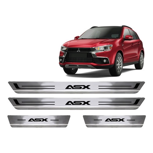 Kit 4 Soleira Aço Inox Escovado Mitsubishi Asx Todos Shopee Brasil