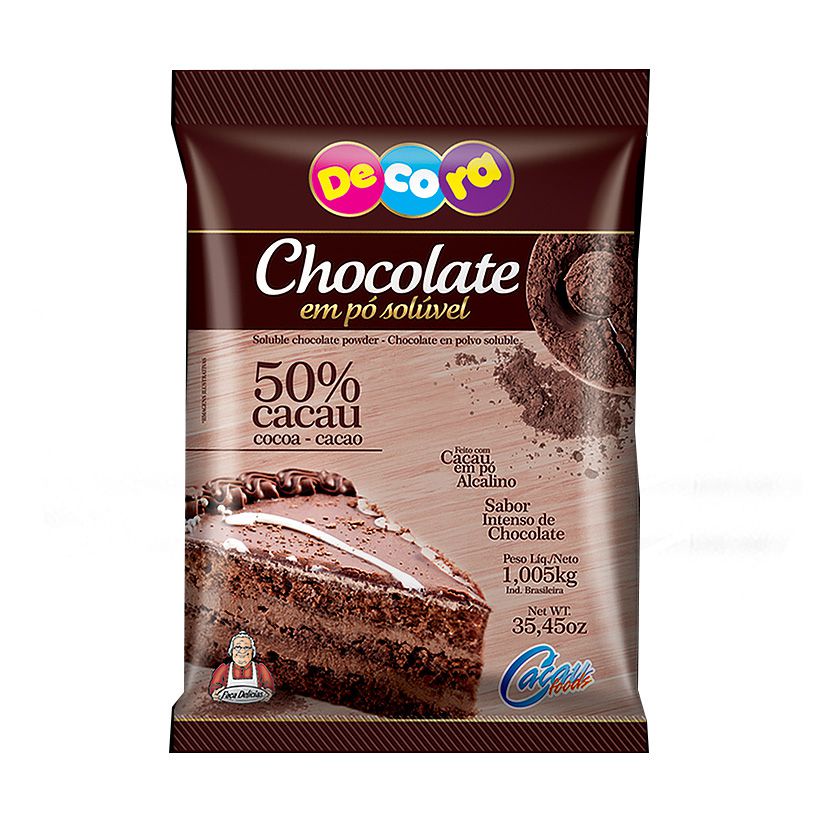 Chocolate Em Pó Solúvel 50 Cacau Decora 1 005kg Shopee Brasil