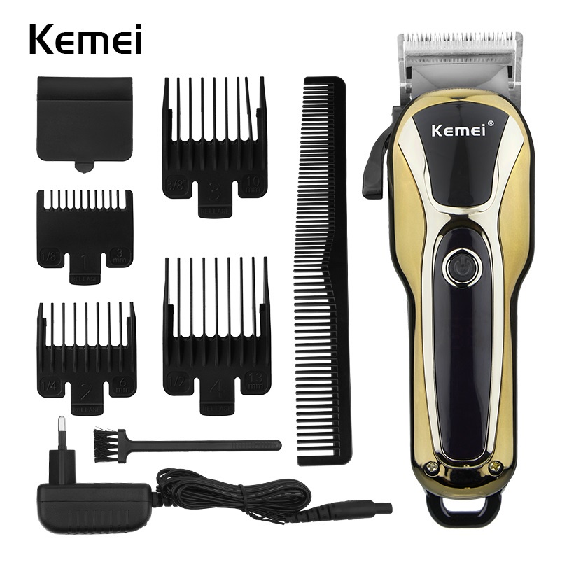 Maquininha Cortador De Cabelo Sem Fio Turbo Profissional Kemei Km