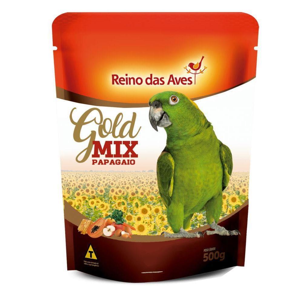 Ração para Papagaio Gold Mix 500g Reino Das Aves Shopee Brasil