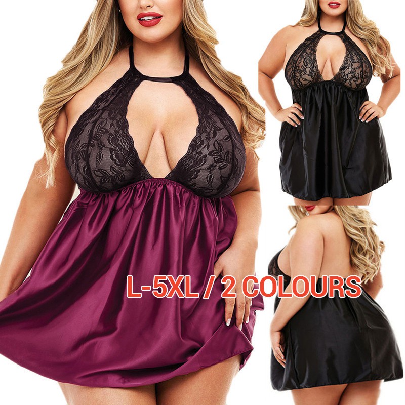 Lingerie Baby Doll De Renda Vazada Sexy Er Tica Plus Size Roupa De