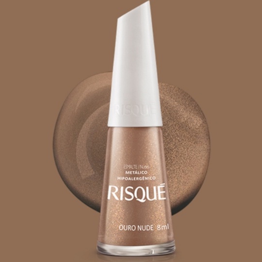 Esmalte Risqué OURO NUDE Metálico 8ml Shopee Brasil