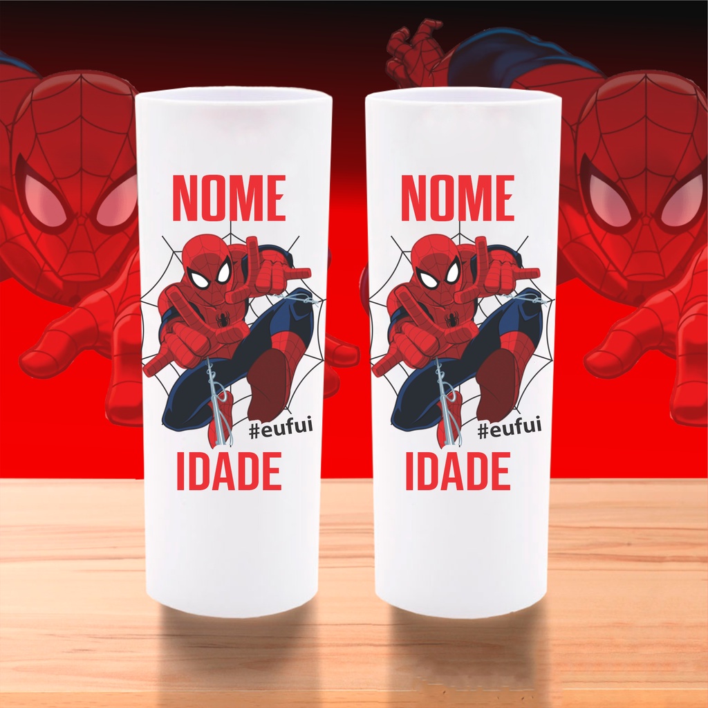 50 Copos Long Drink Personalizados HOMEM ARANHA Festa SPIDER MAN