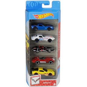 Kit 5 Miniaturas Pack Corvette Hot Wheels GTN35 Original Mattel