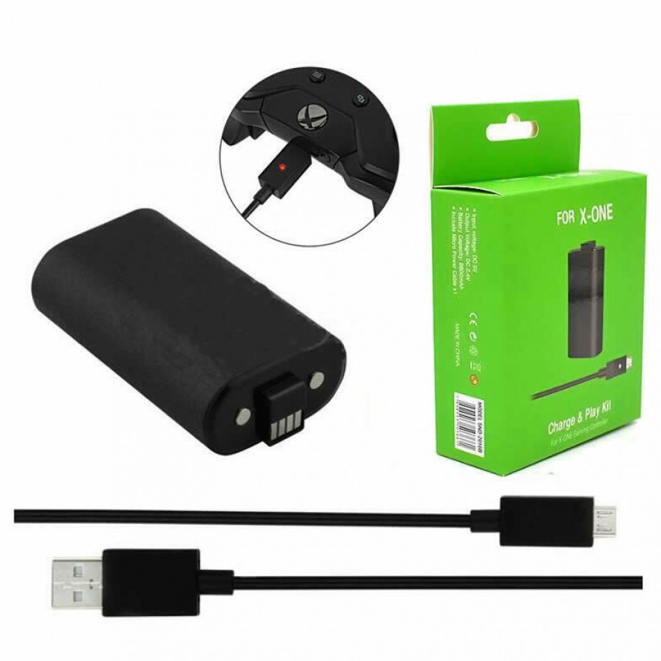 Bateria E Cabo Carregador Controle Xbox One Play Shopee Brasil