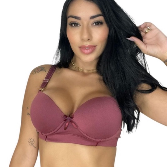 Sutiã Bojo Reforçado Lingerie Sutia Alça larga Soutien Liso